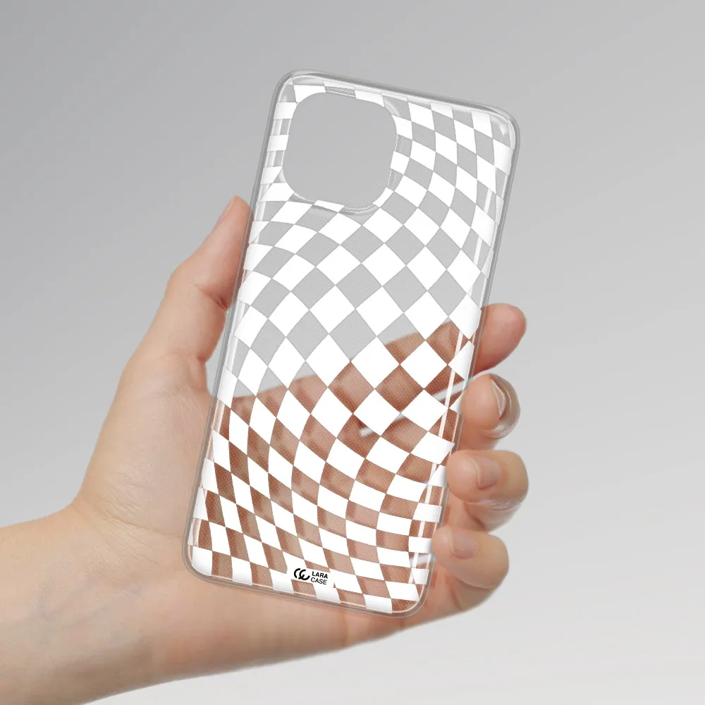 Wavy Checkered Xiaomi Mi 11 Lite Clear TPU Case