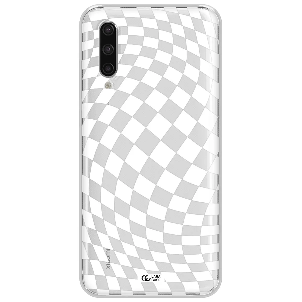 Wavy Checkered Xiaomi Mi 9 Lite Clear Tpu Case