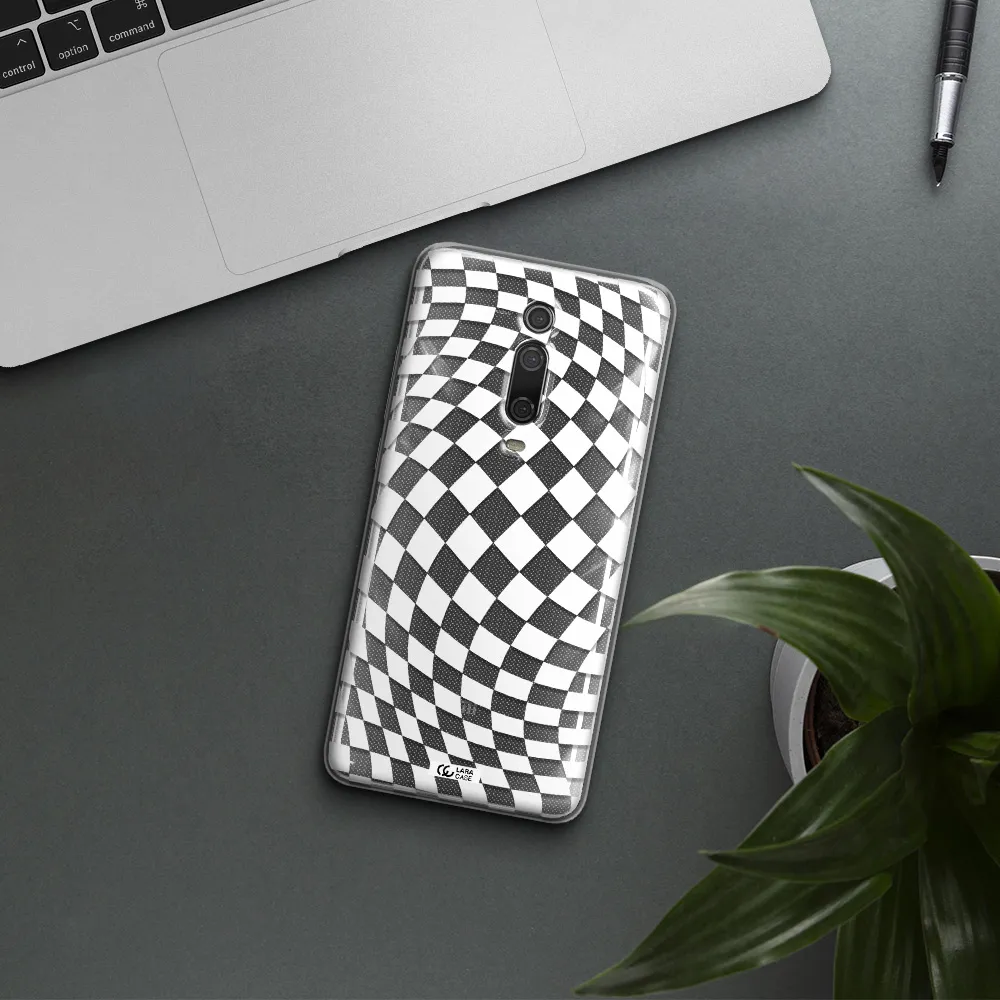 Wavy Checkered Xiaomi Mi 9T Clear TPU Case