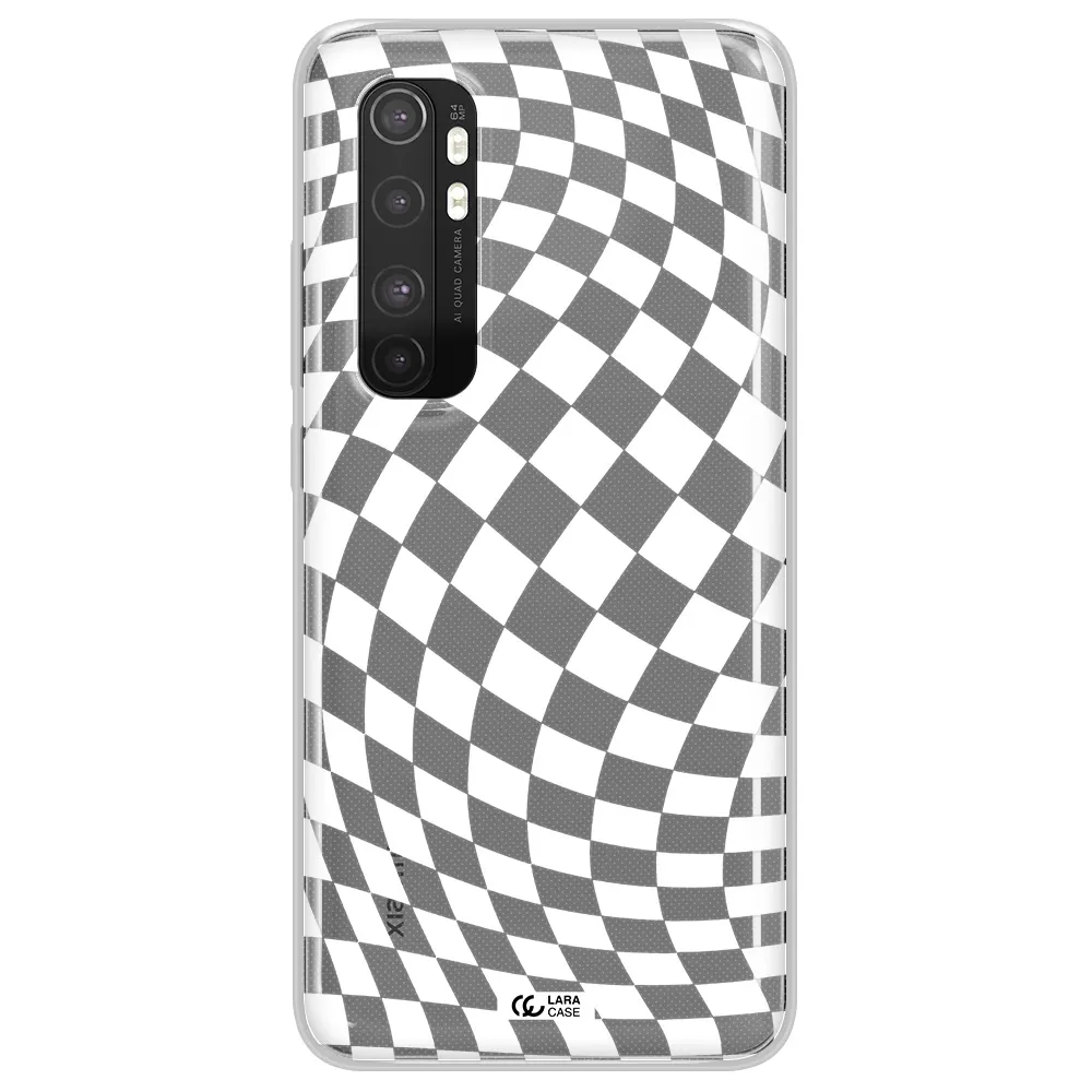 Wavy Checkered Xiaomi Mi Note 10 Lite Clear TPU Case