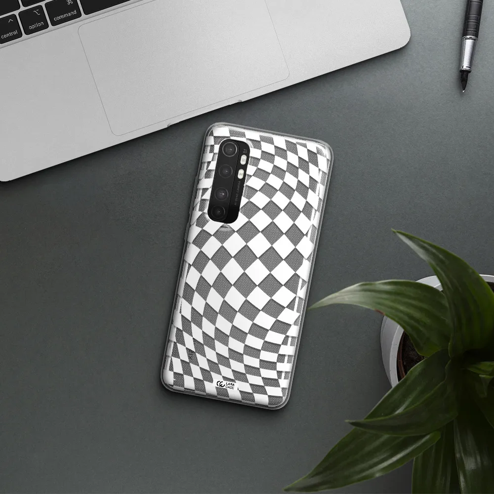 Wavy Checkered Xiaomi Mi Note 10 Lite Clear TPU Case