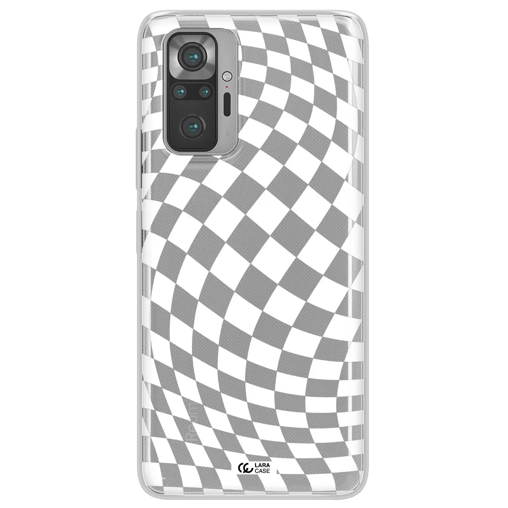 Wavy Checkered Xiaomi Note 10 Pro Clear TPU Case