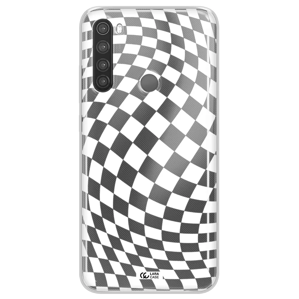 Wavy Checkered Xiaomi Note 8 Clear TPU Case