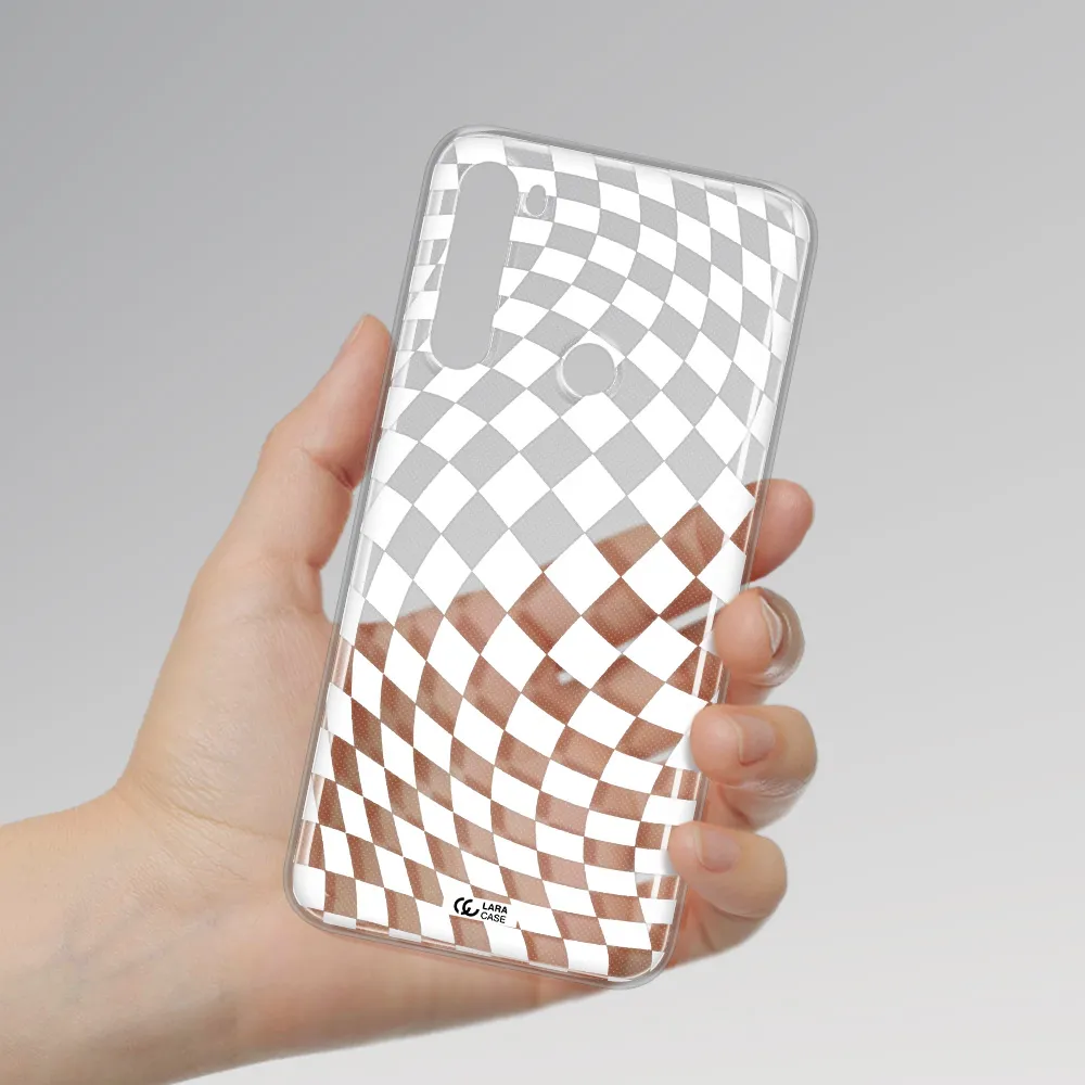 Wavy Checkered Xiaomi Note 8 Clear TPU Case