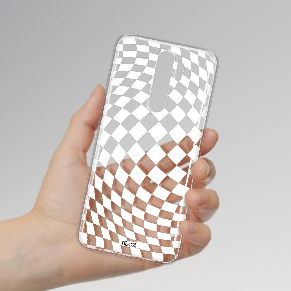 Wavy Checkered Xiaomi Note 8 Pro Clear TPU Case