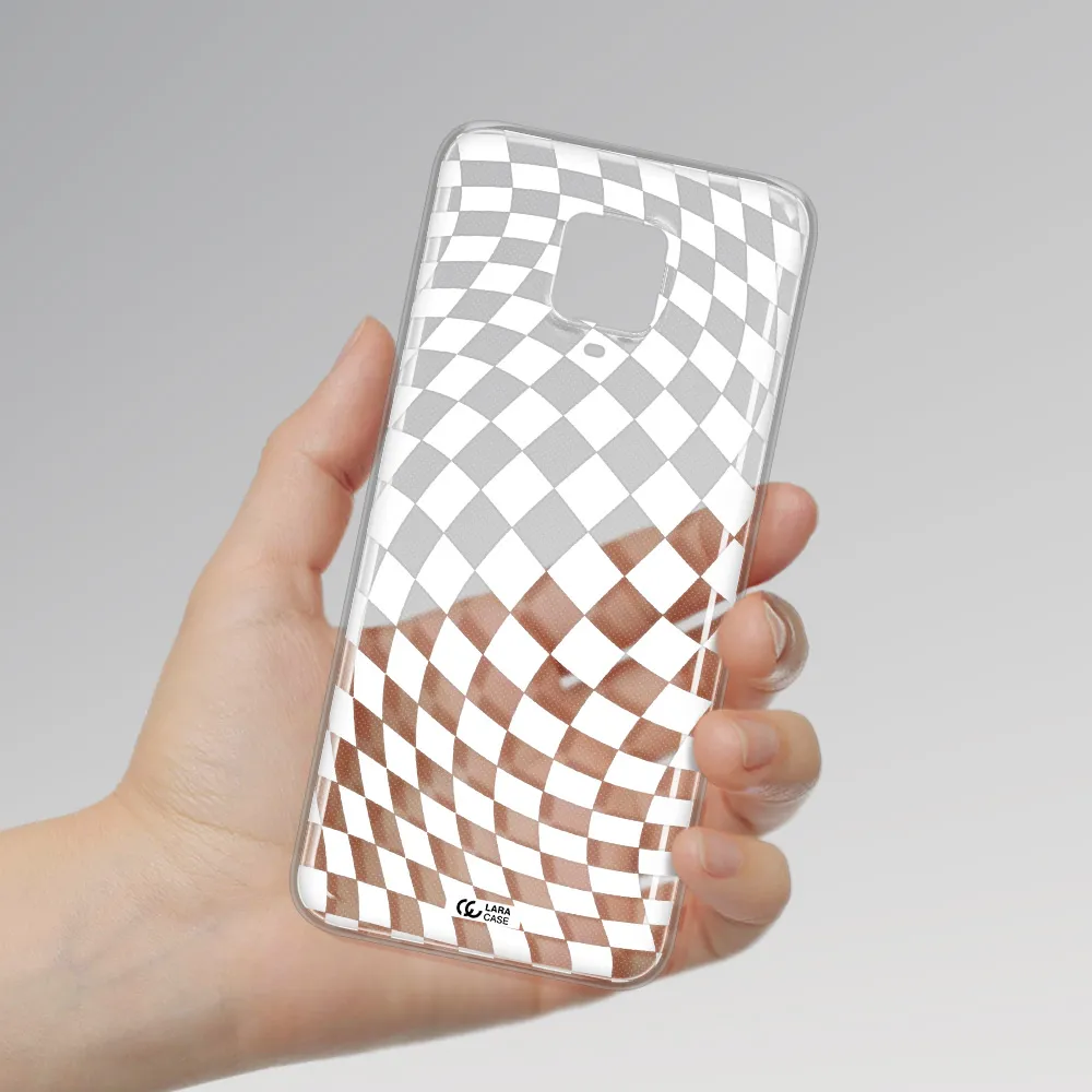 Wavy Checkered Xiaomi Note 9 Pro Clear TPU Case