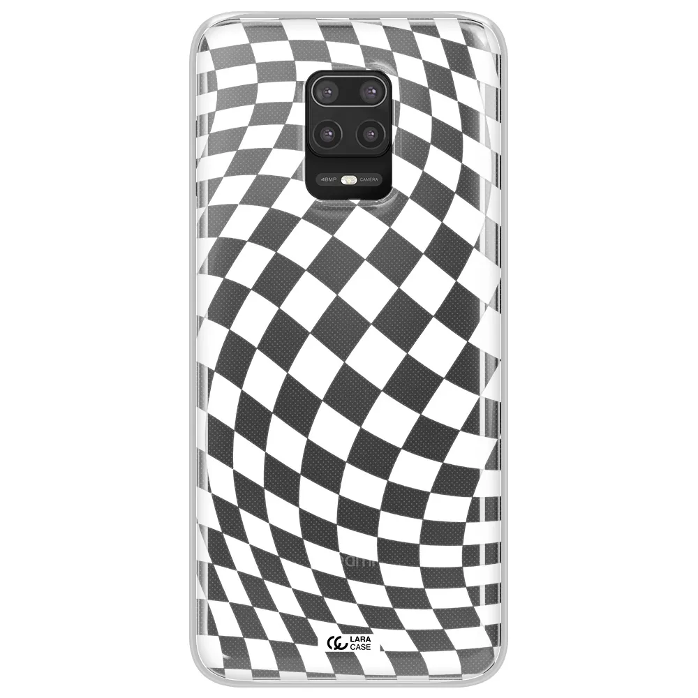 Wavy Checkered Xiaomi Note 9S Clear TPU Case
