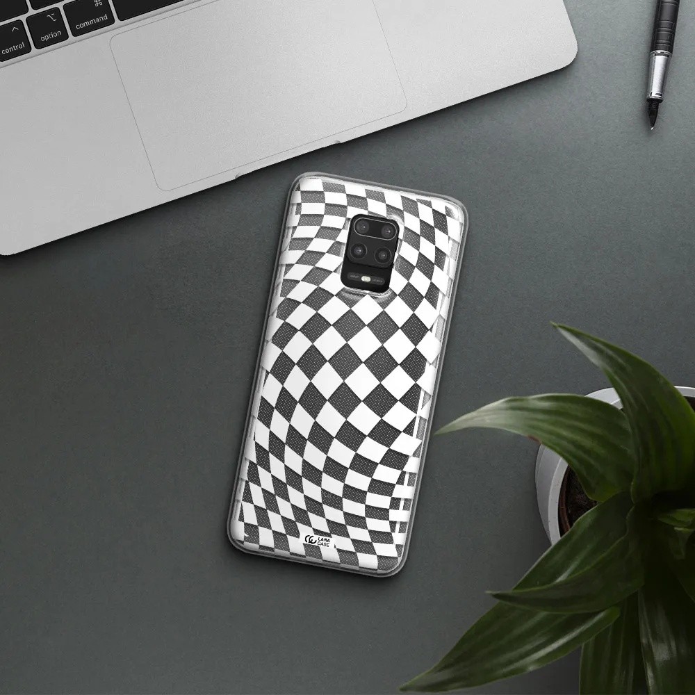 Wavy Checkered Xiaomi Note 9S Clear TPU Case