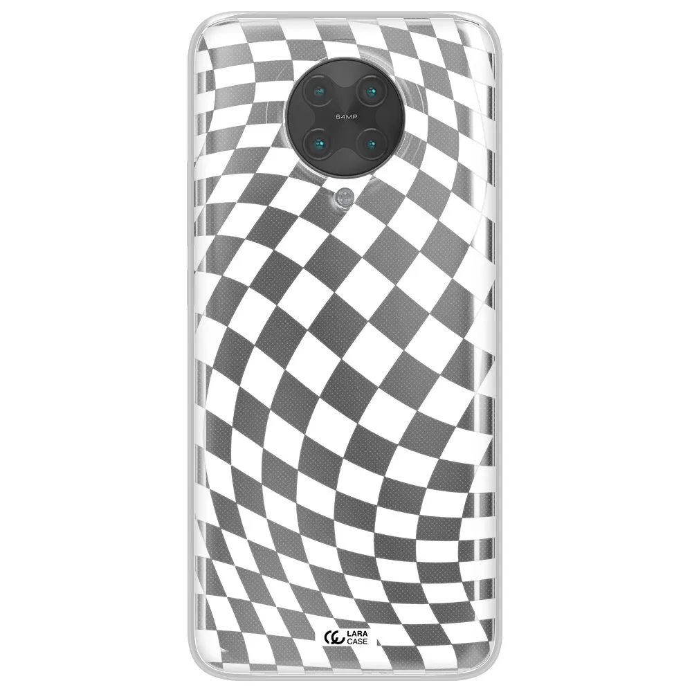 Wavy Checkered Xiaomi Poco F2 Pro Clear TPU Case