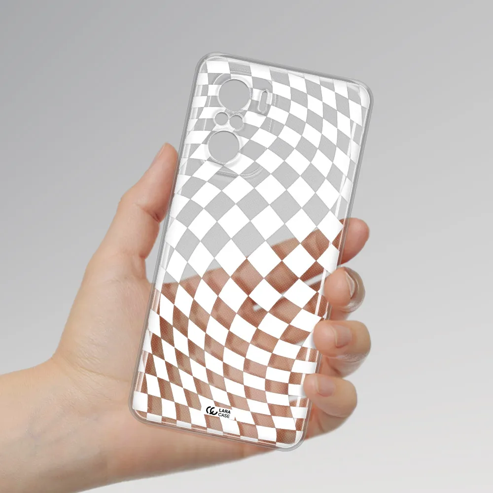 Wavy Checkered Xiaomi Poco F3 Clear Tpu Case