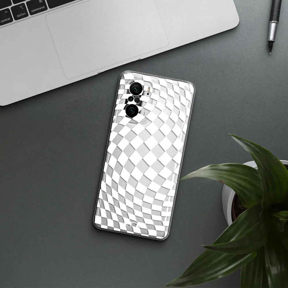 Wavy Checkered Xiaomi Poco F3 Clear Tpu Case