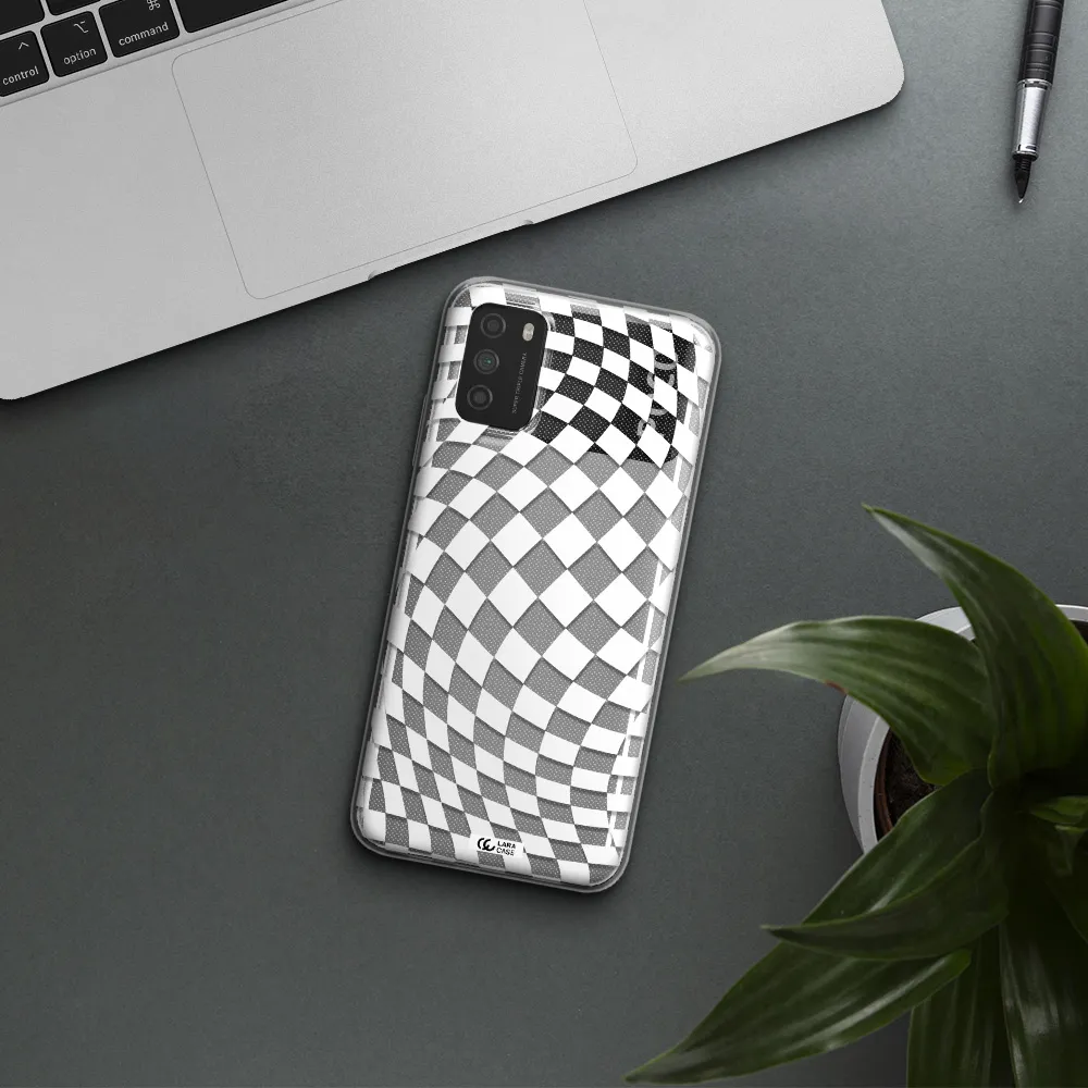 Wavy Checkered Xiaomi Poco M3 Clear TPU Case