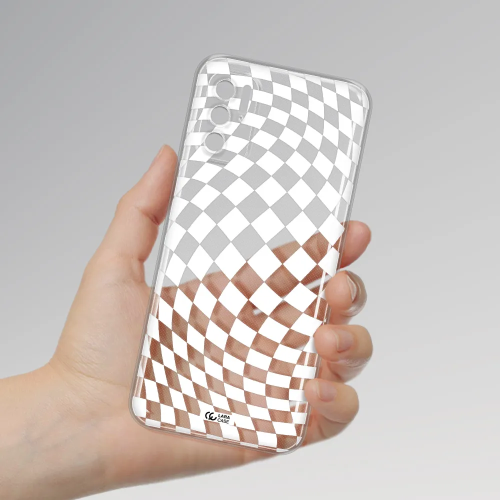 Wavy Checkered Xiaomi Poco M3 Pro Clear Tpu Case