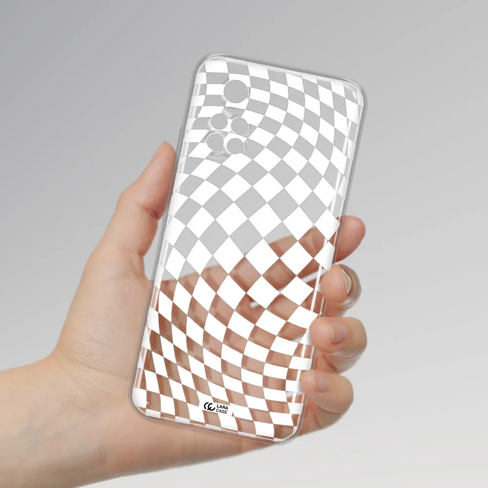 Wavy Checkered Xiaomi Poco M4 Pro 4G Clear Tpu Case