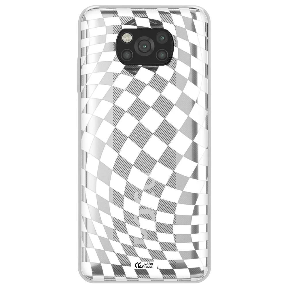 Wavy Checkered Xiaomi Poco X3 Clear TPU Case