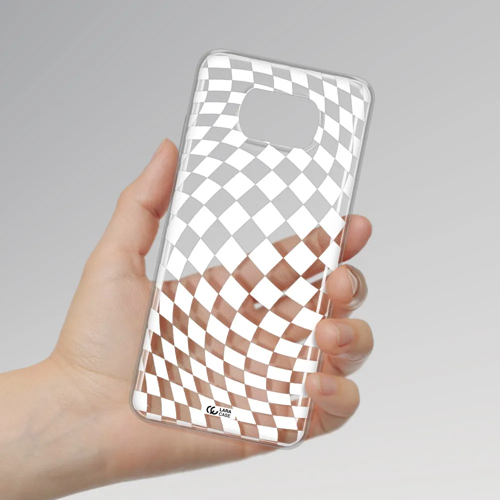 Wavy Checkered Xiaomi Poco X3 Clear TPU Case