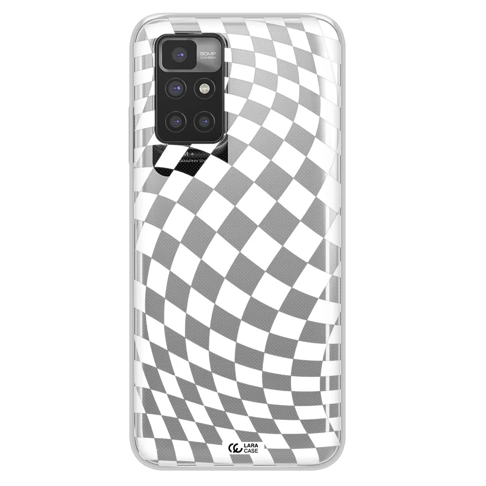 Wavy Checkered Xiaomi Redmi 10 Clear TPU Case