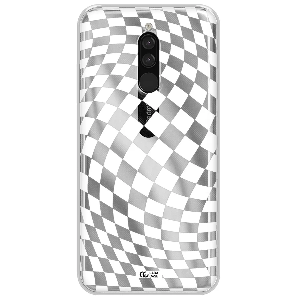 Wavy Checkered Xiaomi Redmi 8 Clear Tpu Case