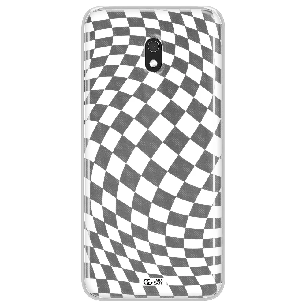 Wavy Checkered Xiaomi Redmi 8A Clear TPU Case