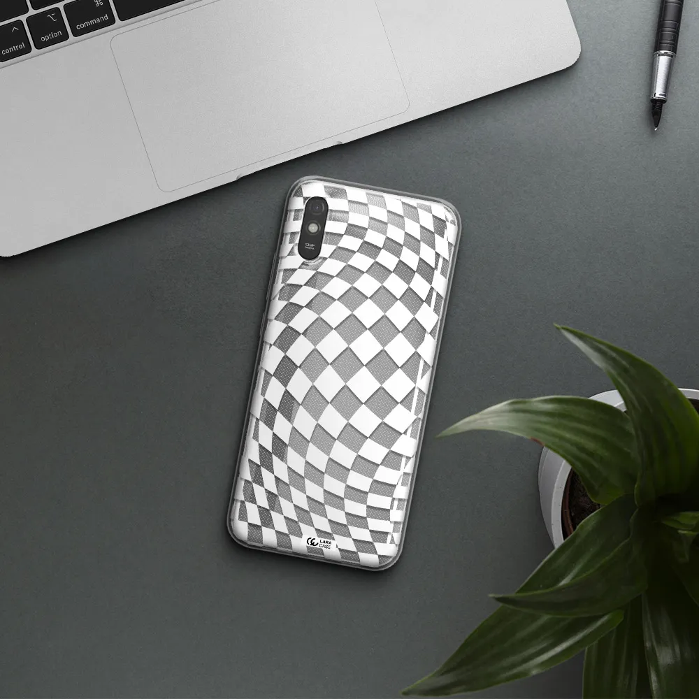 Wavy Checkered Xiaomi Redmi 9A Clear TPU Case