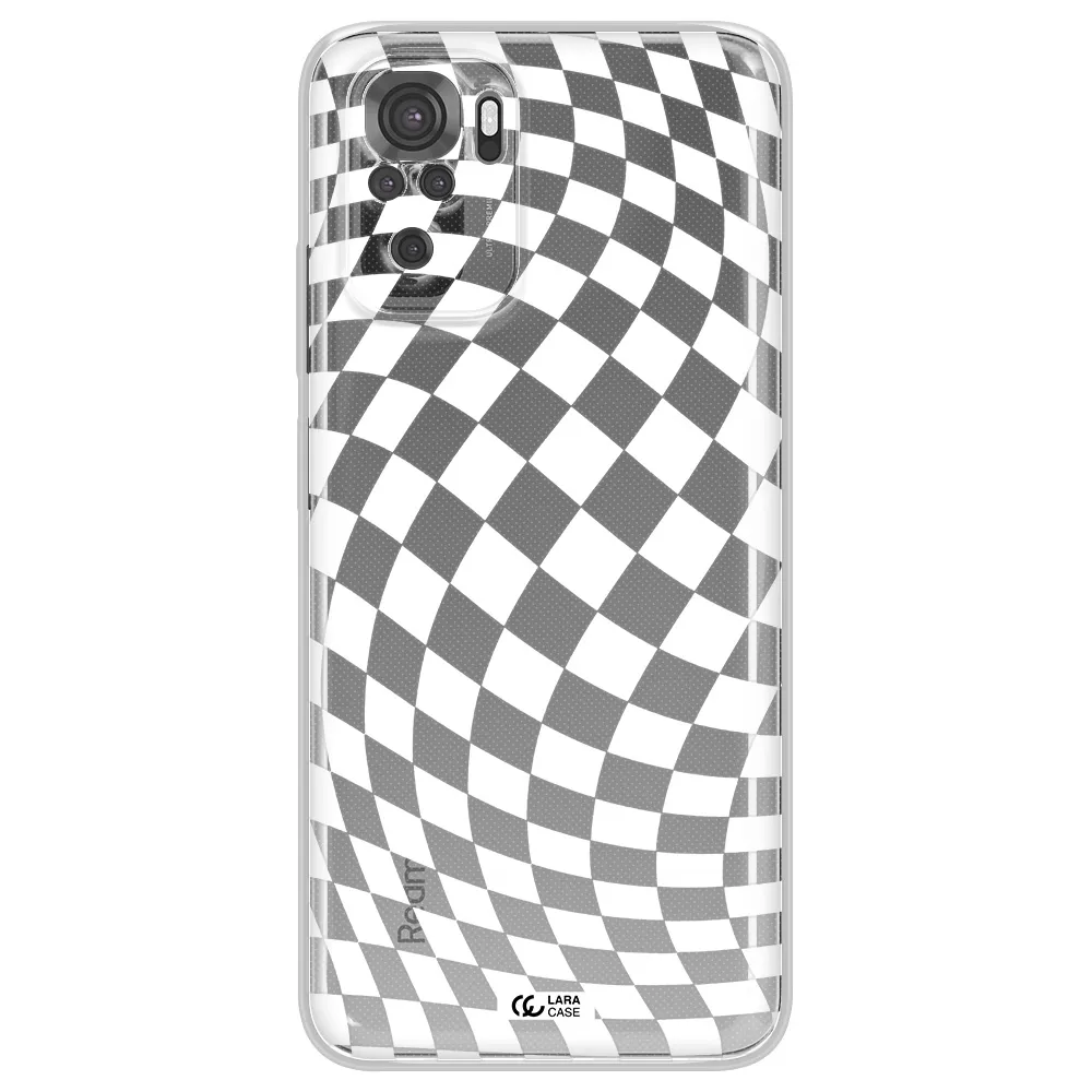 Wavy Checkered Xiaomi Redmi Note 10S Clear Tpu Case