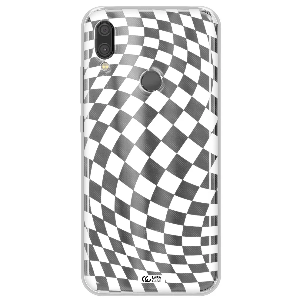 Wavy Checkered Xiaomi Redmi Note 7 Clear TPU Case