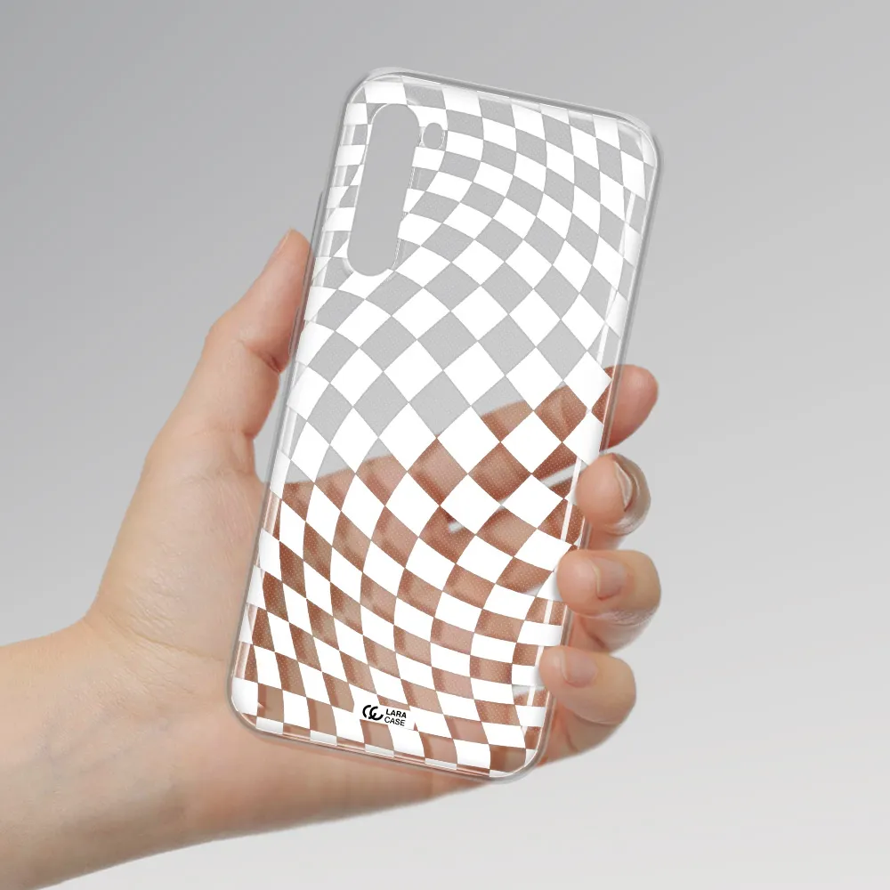 Wavy Checkered Xiaomi Redmi Note 8T Clear Tpu Case