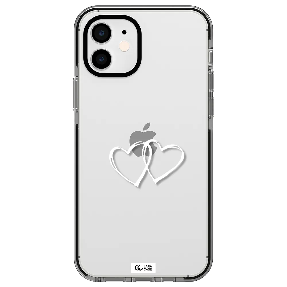 Heart Couple Apple iPhone 11 impact black border Case