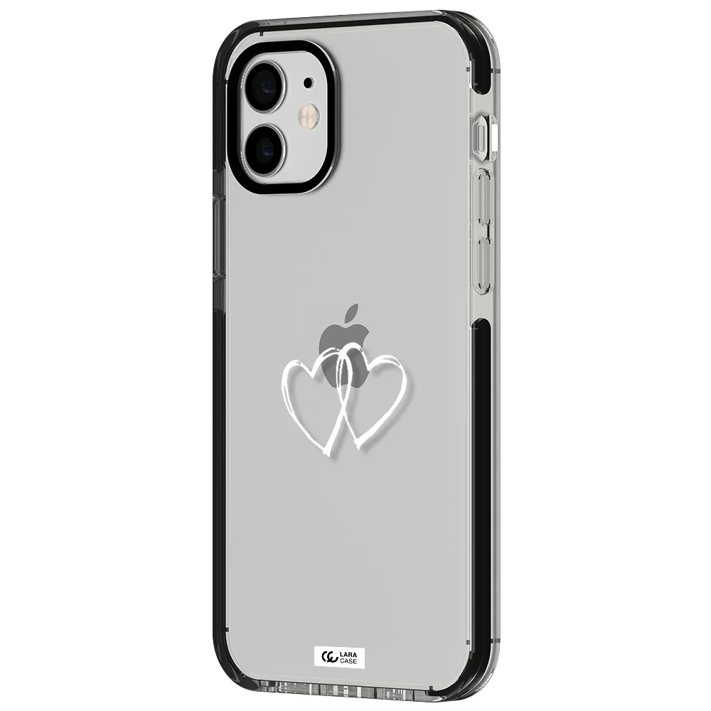 Heart Couple Apple iPhone 11 impact black border Case