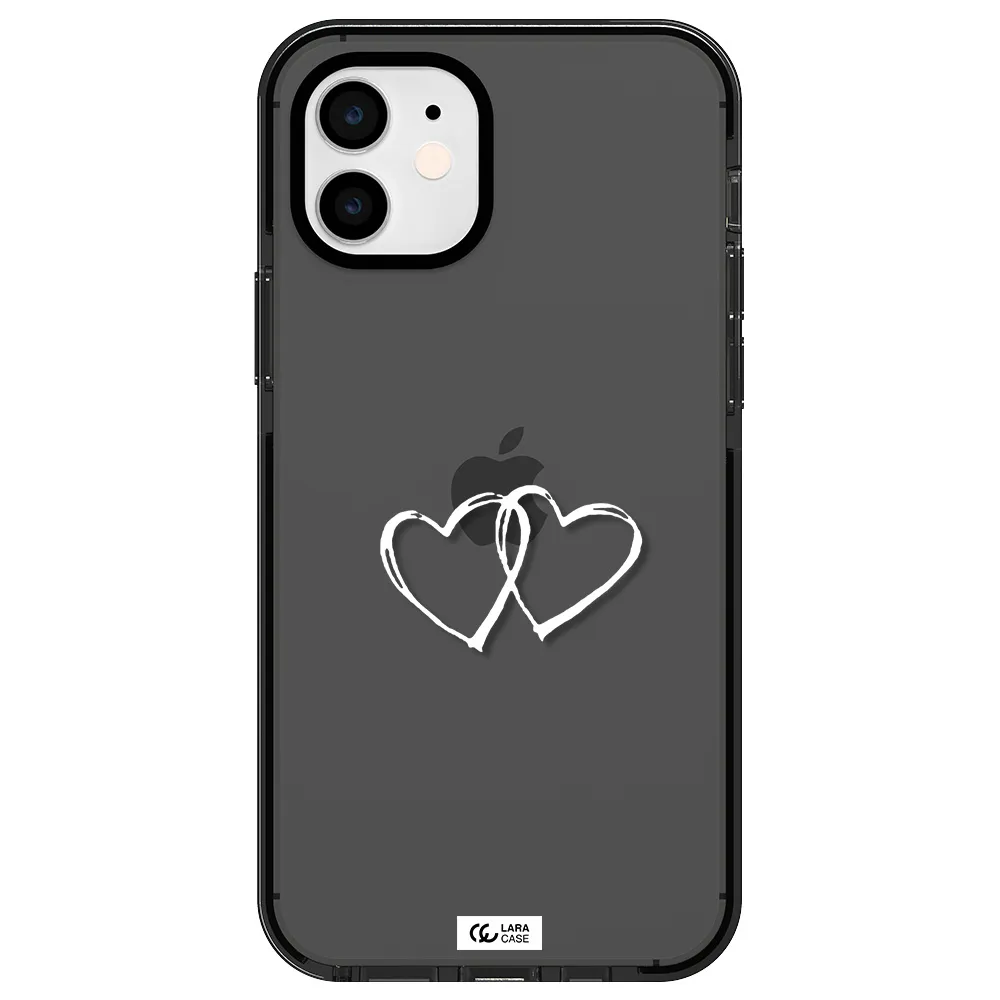 Heart Couple Apple iPhone 11 impact Smoke Black Case