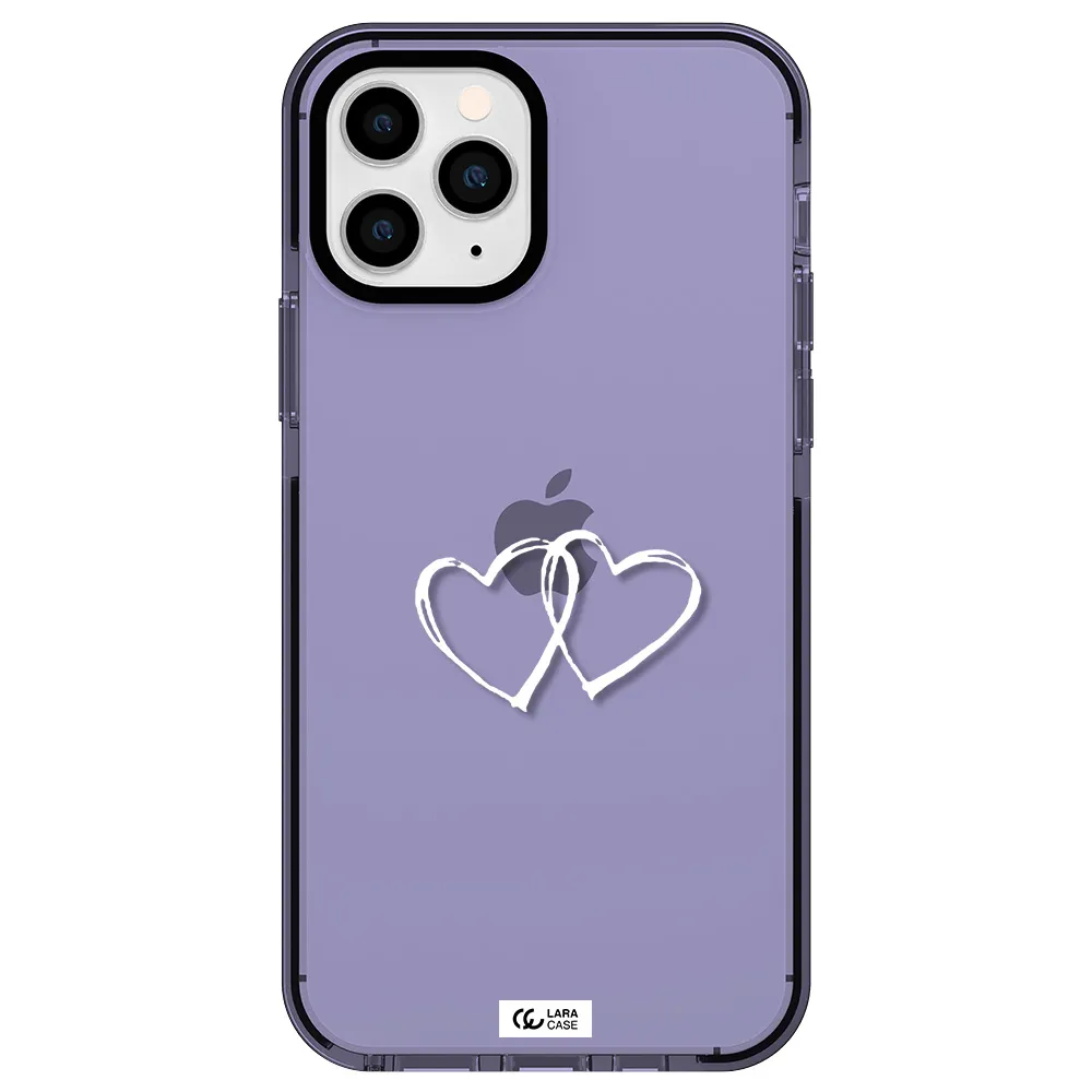 Heart Couple Apple iPhone 11 pro impact Lilac Case