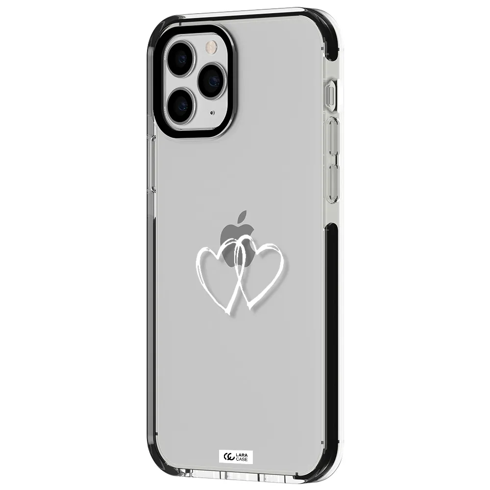 Heart Couple Apple iPhone 11 pro max impact black border Case