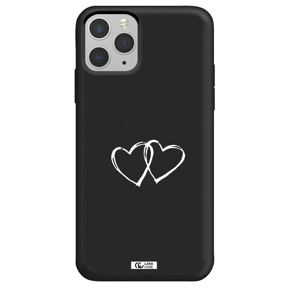 Heart Couple Apple iPhone 11 pro Silicone black Case