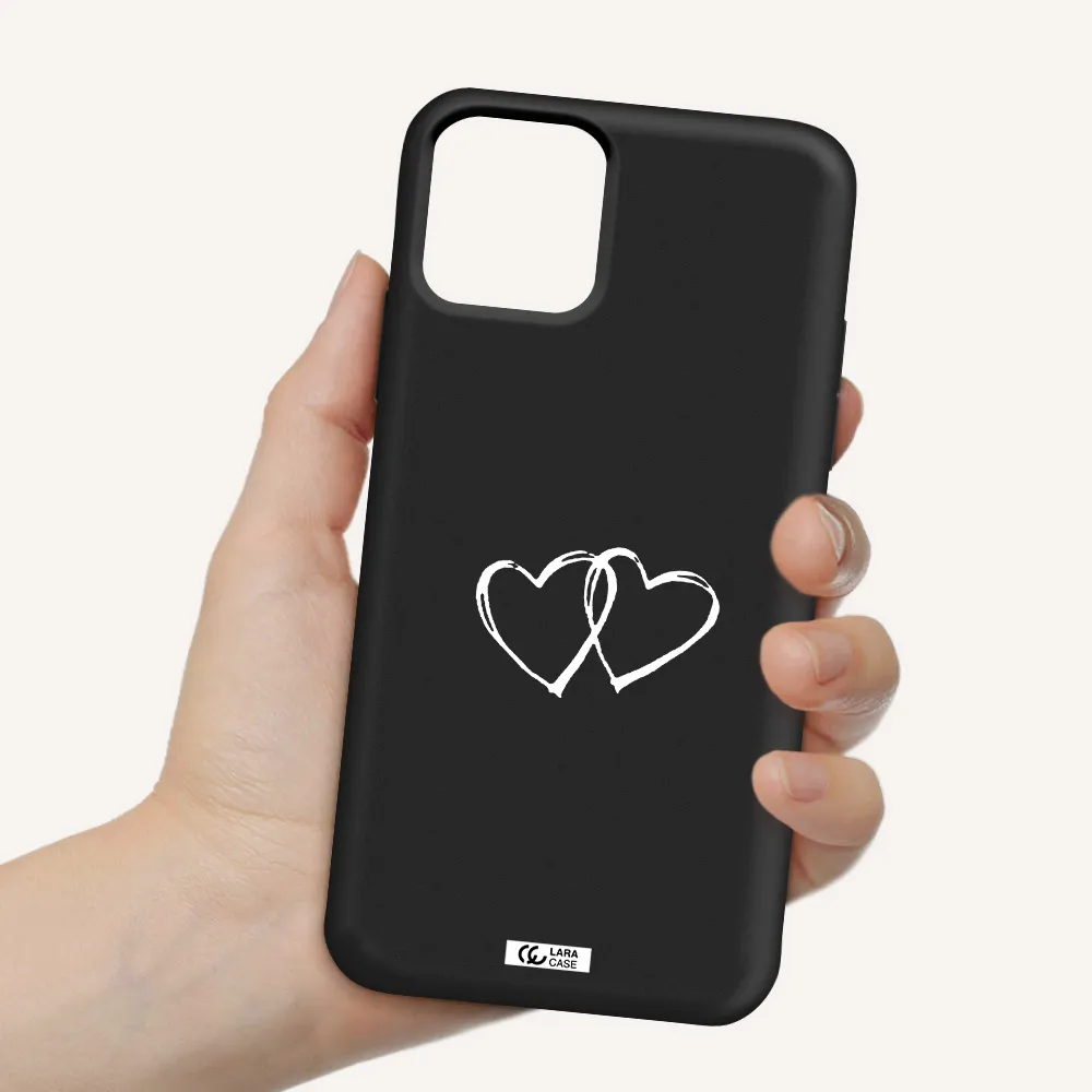 Heart Couple Apple iPhone 11 pro Silicone black Case