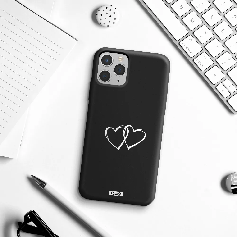 Heart Couple Apple iPhone 11 pro Silicone black Case