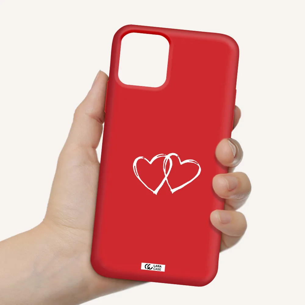 Heart Couple Apple iPhone 11 pro Silicone Imperial Red Case