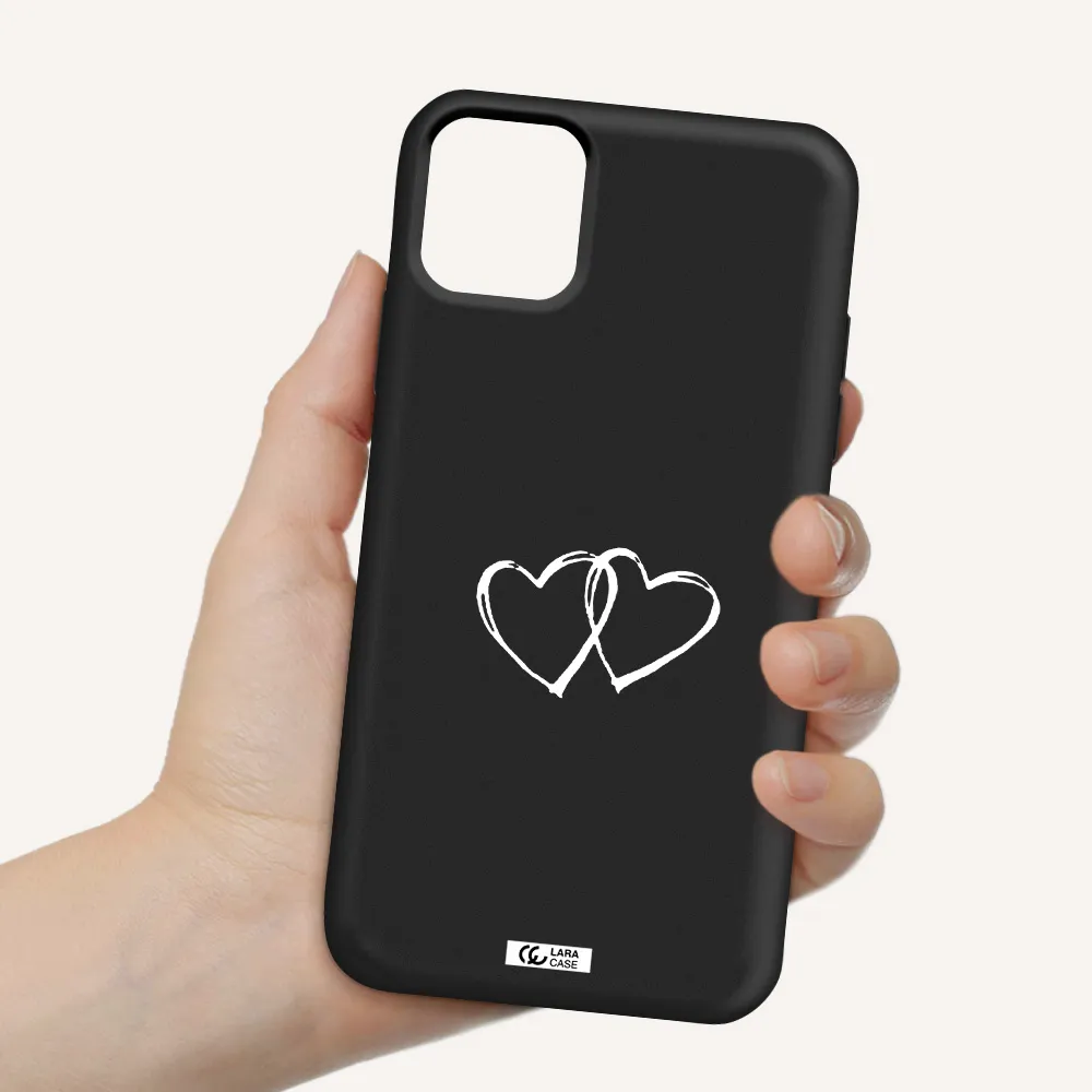 Heart Couple Apple iPhone 11 Silicone black Case