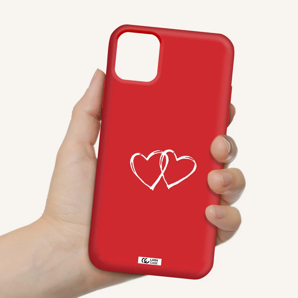 Heart Couple Apple iPhone 11 Silicone Imperial Red Case