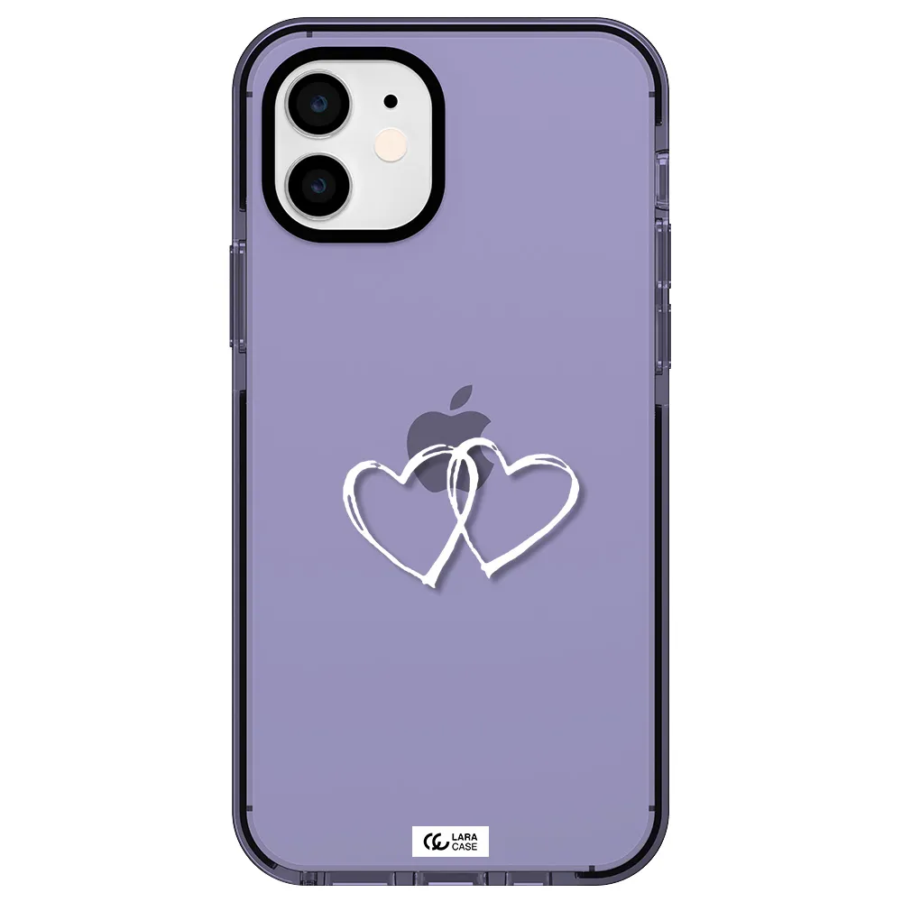 Heart Couple Apple iPhone 12 impact Lilac Case