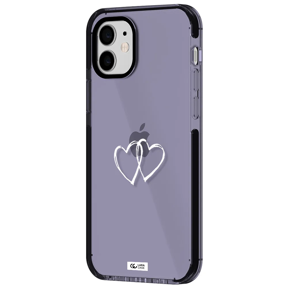 Heart Couple Apple iPhone 12 impact Lilac Case
