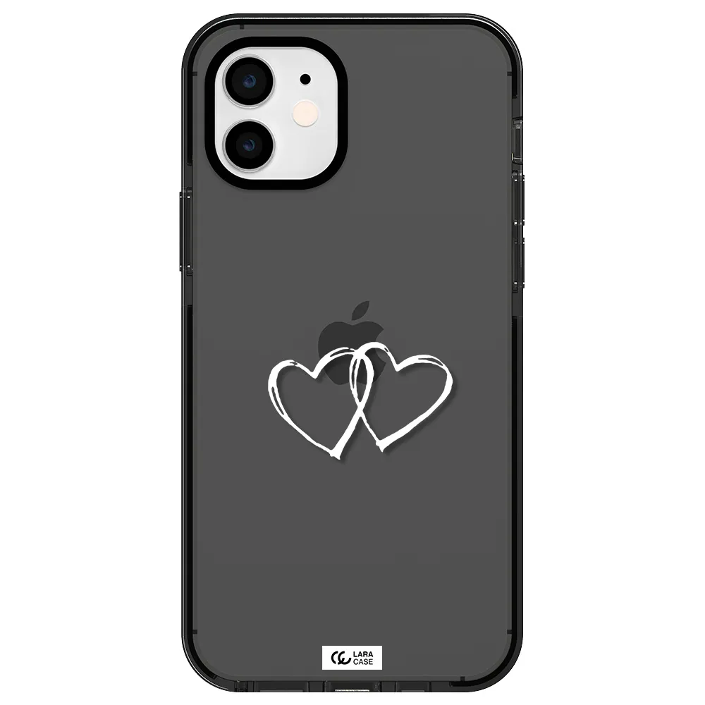 Heart Couple Apple iPhone 12 impact Smoke Black Case