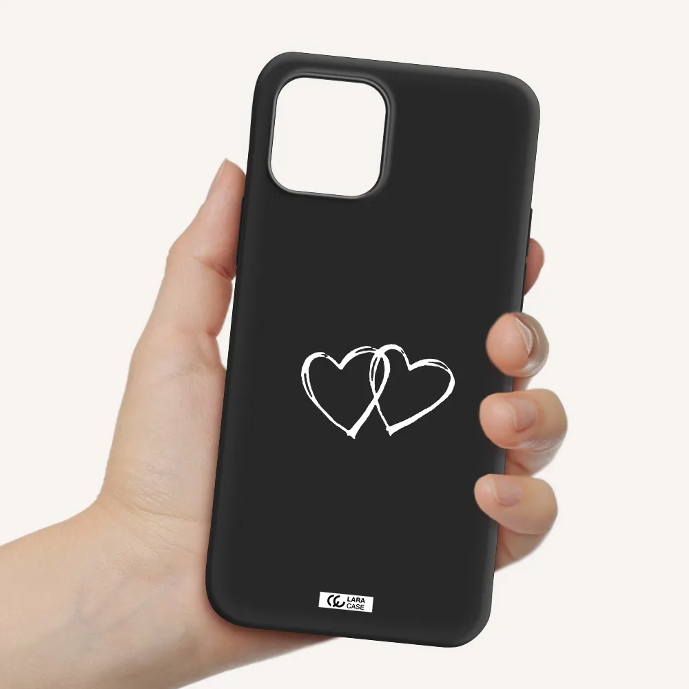 Heart Couple Apple iPhone 12 mini Silicone black Case