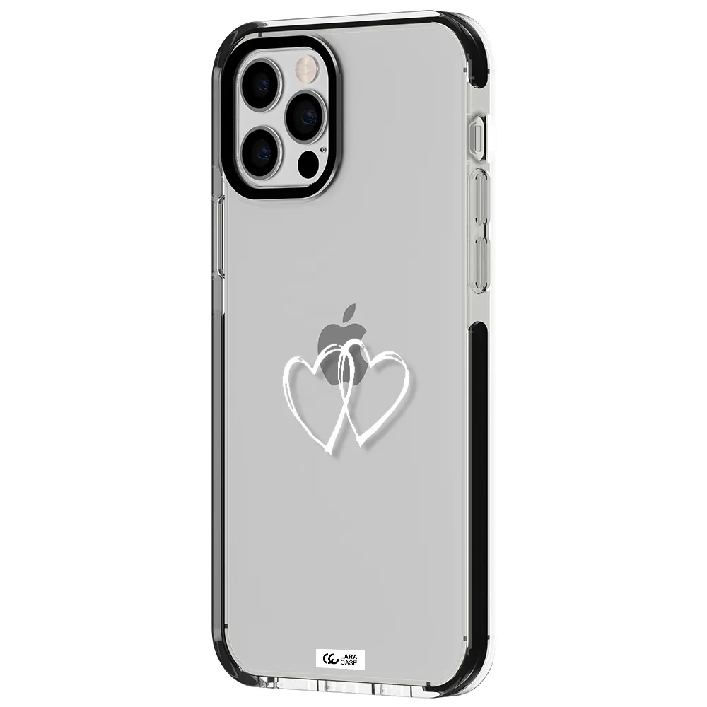 Heart Couple Apple iPhone 12 pro impact black border Case