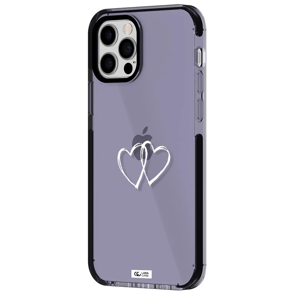 Heart Couple Apple iPhone 12 pro impact Lilac Case
