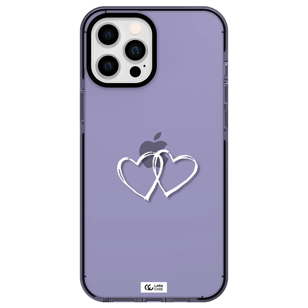 Heart Couple Apple iPhone 12 pro max impact Lilac Case