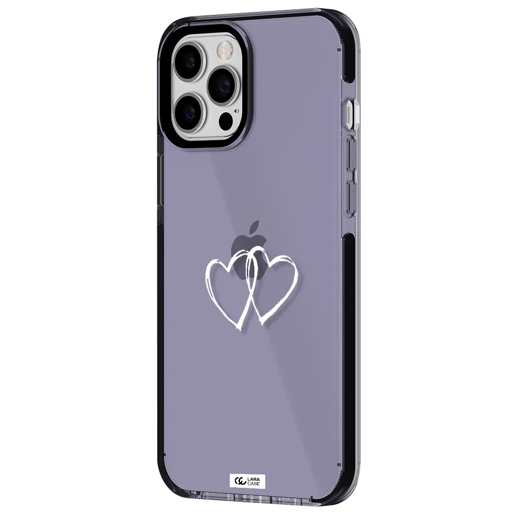 Heart Couple Apple iPhone 12 pro max impact Lilac Case