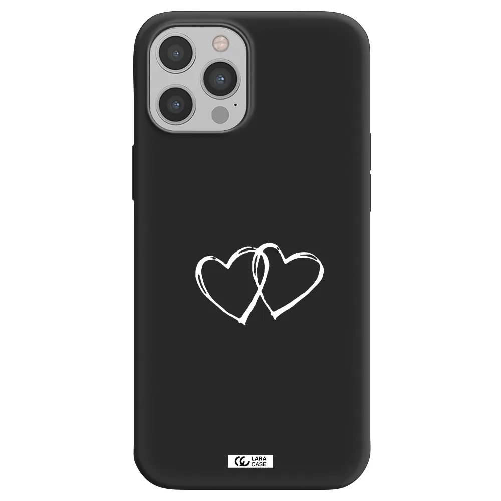 Heart Couple Apple iPhone 12 pro max Silicone black Case