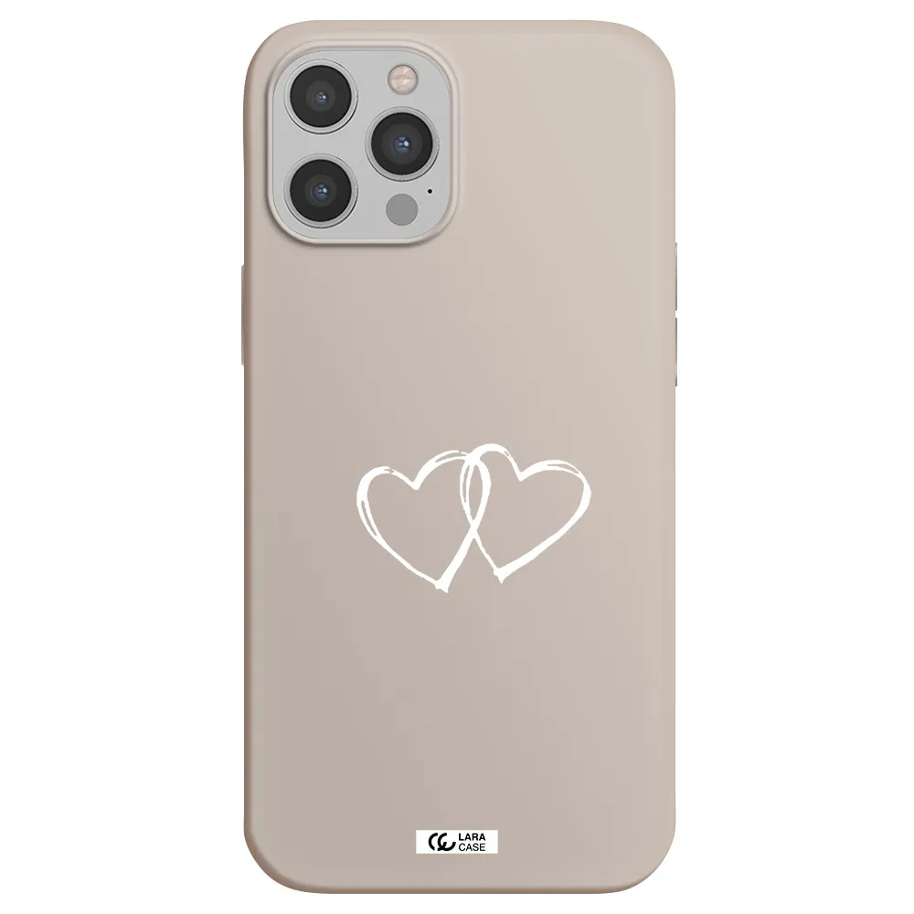 Heart Couple Apple iPhone 12 pro max Silicone Stone Case