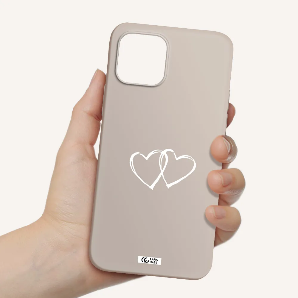 Heart Couple Apple iPhone 12 Silicone Stone Case