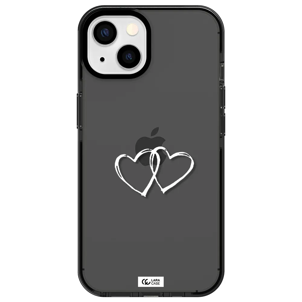 Heart Couple Apple iPhone 13 impact Smoke Black Case
